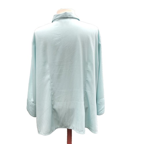 Camicetta CATO donna taglie forti (18/20W) verde menta finto scollo a V, manica 3/4 - Foto 9 di 10