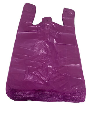 Small Plastic Bags Large Purple T-Shirt Plastic Grocery Bags - 21" X - Foto 5