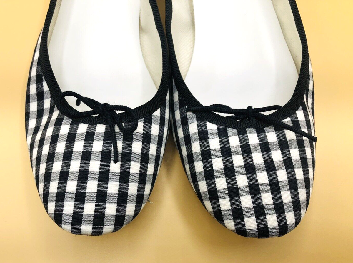 Repetto CENDRILLON BALLERINA Flats Black & White Plaid Repetto CENDRILLON BALLERINA Flats Black & White Plaid