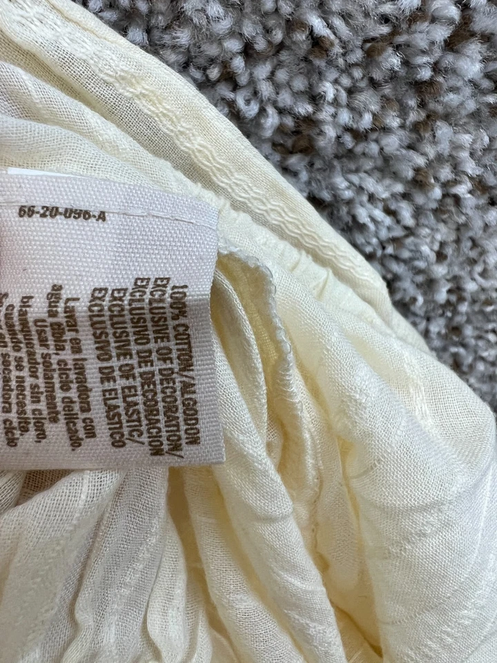 Camisa Decree Sin Mangas Top Marfil Floral Bordado Algodón Para Mujer Talla XL Foto 4 de 4