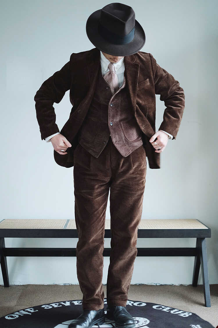 スーツ Vintage corduroy set up suit Black AO27 e1d411bb-8d9d-44f1-8d88-