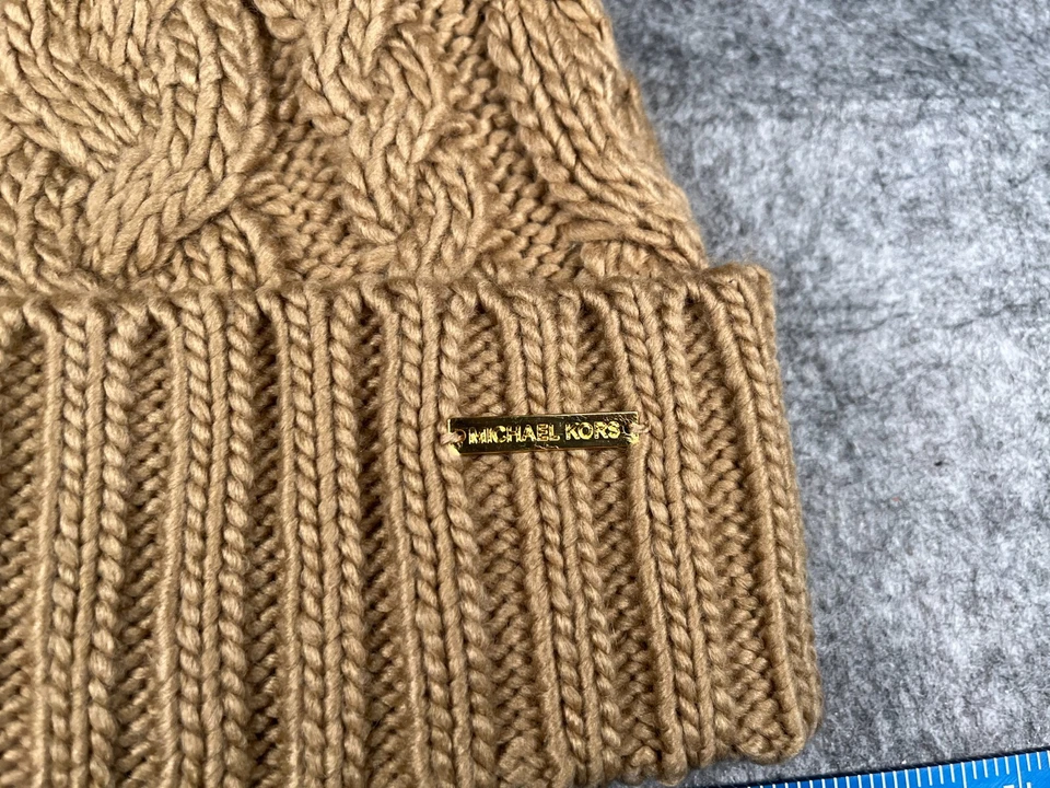 Michael Kors Gorro Toque Mujer Talla Única Beige Tejido con Cable 100% Acrílico Foto 2 de 4
