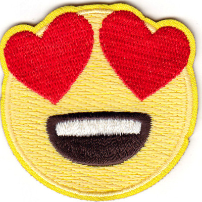 HEART EYES EMOJI  Iron On Embroidered Patch Emojis