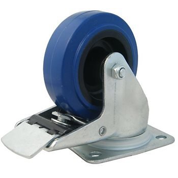 Penn Elcom W0985/80: Blue Wheel Swivel Castor with Brake 4 Pack - Picture 1 of 2