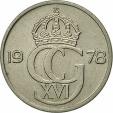 #431764 M&uuml;nze, Schweden, Carl XVI Gustaf, 50 &Ouml;re, 1978, SS, Copper-nickel, KM: