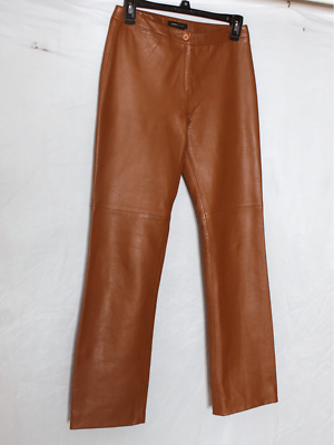 Womens Leather Pants Brown 2 SOFT Lambskin BCBG Max Azria Low Rise