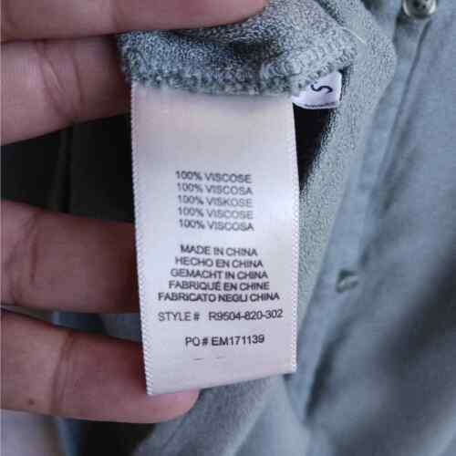 Cloth & Stone Top Womens Small Green Gray Long Sleeve Back Buttons Oversized - Picture 9 of 12