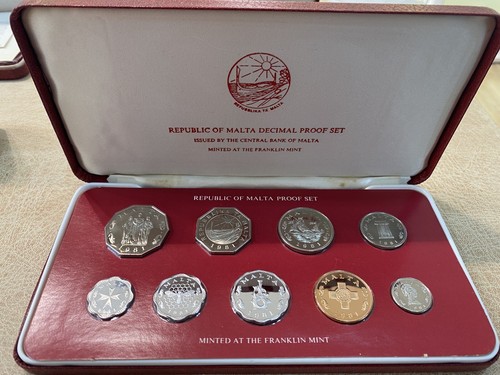 1977 79 80 81 Malta Coins Set of 4 PROOF Coins Franklin Mint Extremely Rare - Picture 7 of 24
