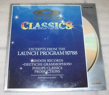 LASERDISC CD VIDEO CLASSICS LAUNCH PROGRAM '87/'88 LONDON DEUTSCHE GRAMMOPHON