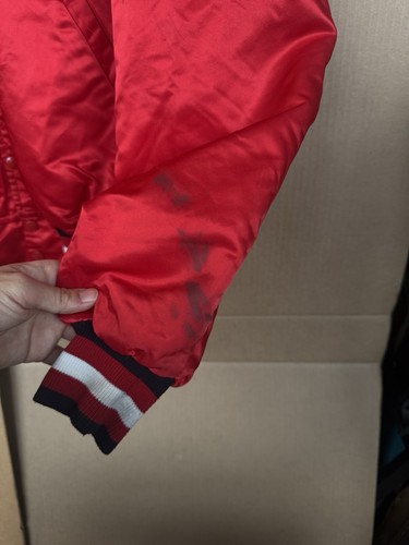 Vintage Chicago Blackhawks Satin Bomber Jacket Men's XL Starter NHL Center Ice - Picture 5 of 12