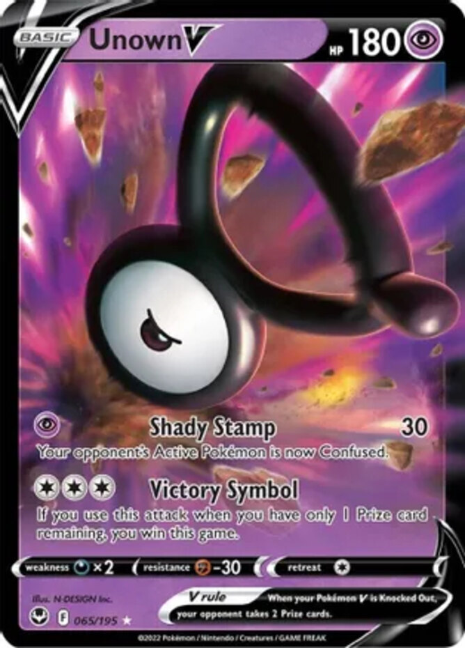 Pokemon Unown V - 065/195 - Ultra Rare NM-Mint Silver Tempest
