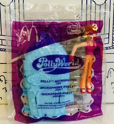 2003年 PODOLLYキャラクター スグル～ミ～ ストラップ3個セット New Polly Pocket Microphone # 3 Pollyworld 2006 McDonalds Happy