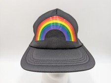 Rainbow Trucker Hat Black Pride Colorful Mesh Foam Snapback Cap