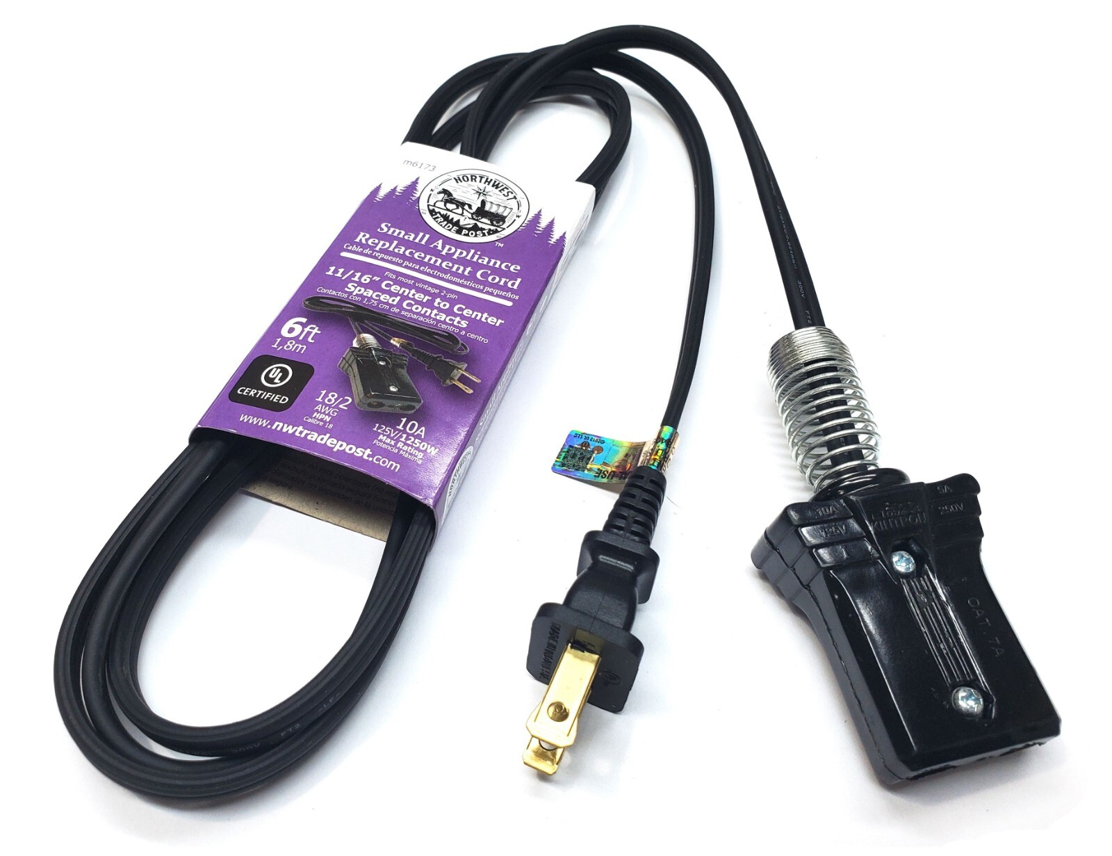 Replacement 2-Pin Power Cord for Vtg Waffle Clothing Iron Toaster Urn Percolator