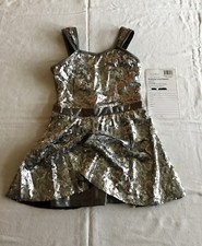 Revolution Silver Sequins Ice Skating Costume Size XLC