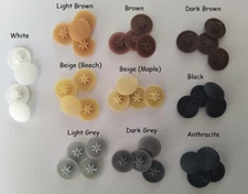 Torx Head Screw Caps Hole Covers 13mm Push Fit Furniture White Black Grey Brown 