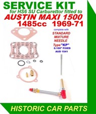 AUSTIN MAXI 1500 1969-71 - SERVICE KIT + STD MIX "KP" NEEDLE for HS6 SU Carb