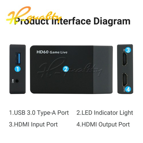 USB 3.0 HDMI Video Game Capture Recorder HD Video Capture Recorder TV 1080P - Picture 3 of 11
