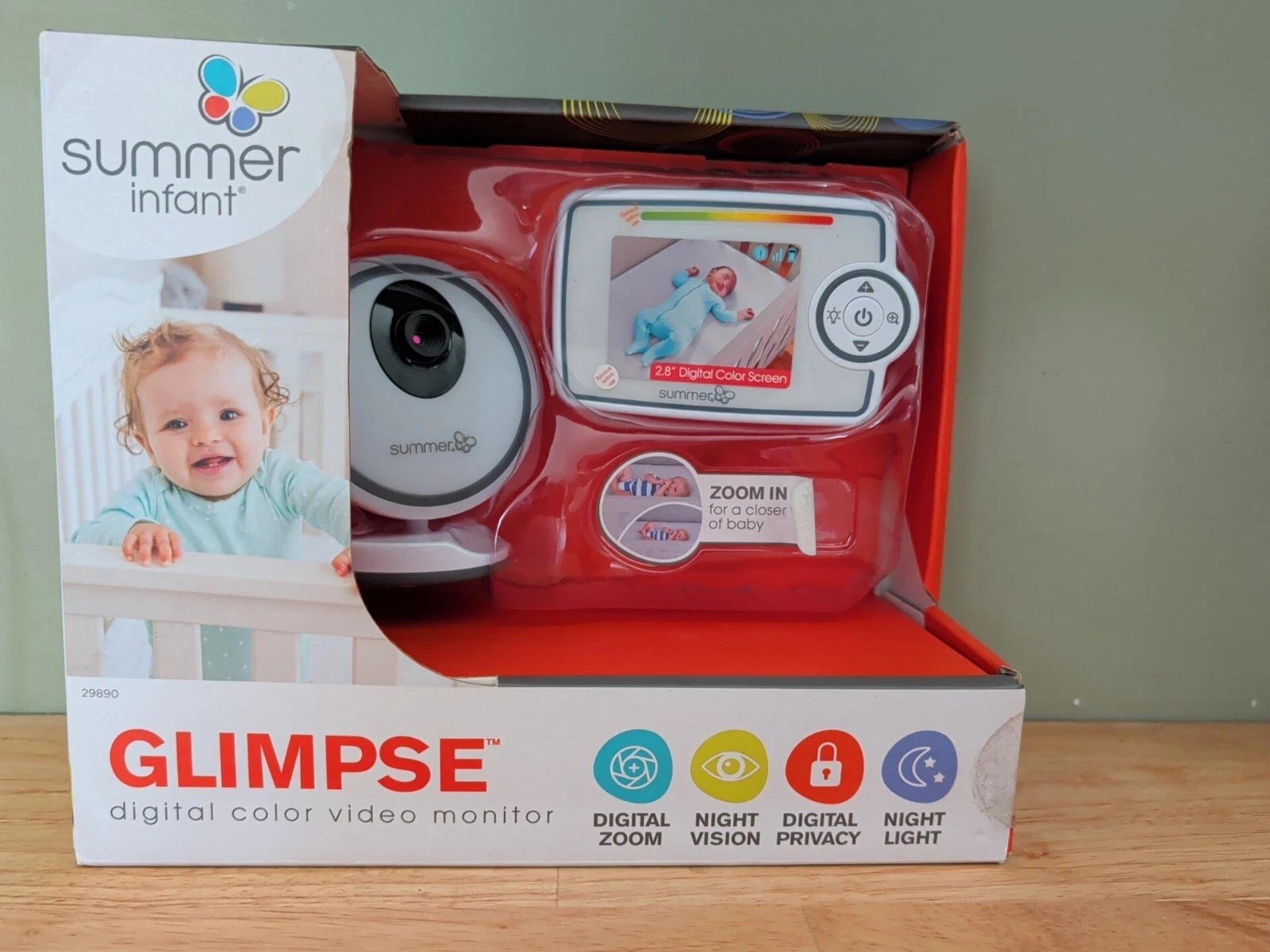 Baby Monitor- Summer Infant Glimpse 2.8' Color Video Digital Zoom 29890 New