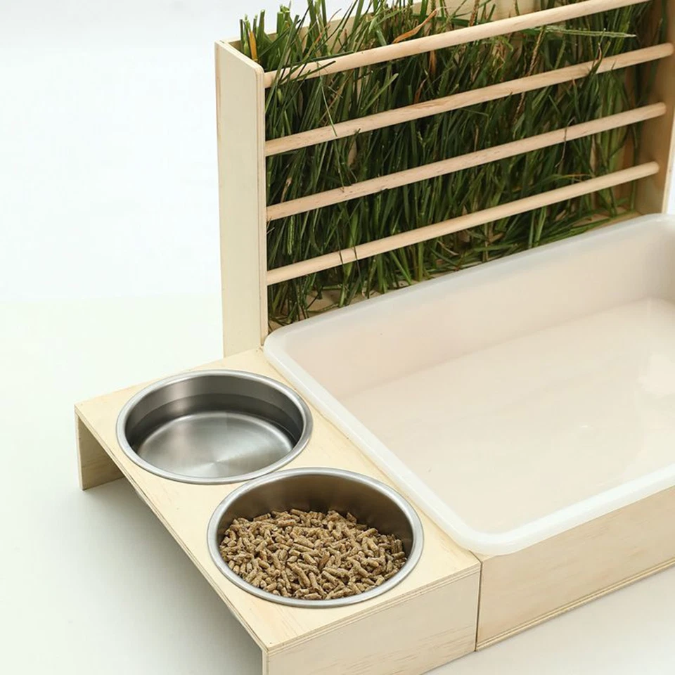 3 In 1 Rabbit Hay Feeder With Litter Box Water Feeder Bunny Feeder Manger - Image 3 of 4