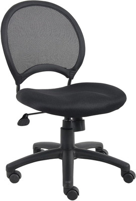 Ergonomic Black Mesh Task Chair - Sleek Design, No Arms for Comfort