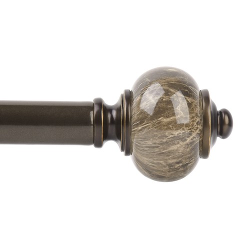 1 Inch Curtain Rods for Windows 48 to 84 Inches (4-7ft), Antique Bronze Singl...