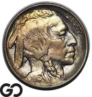 1913 Buffalo Nickel Type 2, Subtle Color, Solid Gem BU++ Key Date