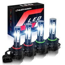 Fits Toyota RAV4 1998 1999 2000 4X 9005+9006 LED Headlight Bulb High Low Beam