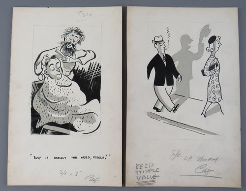 Bill TAIT 20 Original Hand Drawn Cartoon Artworks All Newspaper Published 1940s - Picture 16 of 23