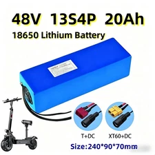 48V 20Ah 13S4P Li-ion Battery with BMS for E-Bike Electric Scooter