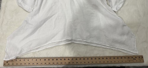 Valentina Naldi Linen Top White Lagenlook 1X Italy 22088 Embroidered Holes - Picture 9 of 10