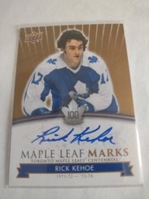 2017 UPPER DECK TORONTO MAPLE LEAFS CENTENNIAL AUTO AUTOGRAPH RICK KEHOE