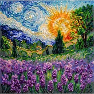Bead Embroidery Kit Abris Art AMB-115 | DIY Summer Landscape | Preciosa Beads