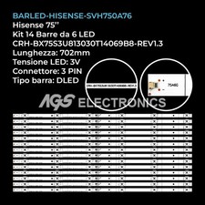 KIT 14 BARRE STRIP 6 LED TV HISENSE SVH750A76 HD750S3U81-TAB1