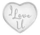 1 Gram .999 Pure Fine Silver Bar I Love You Heart Design..