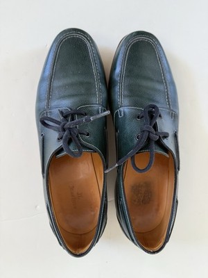 John Lobb Men's  Monaco - Green Leather  Boat Sneakers Dockers - 10 1/2