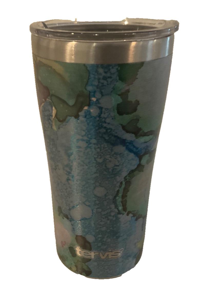 Tervis 20 oz Stainless Steel Tumbler Green Blue Design