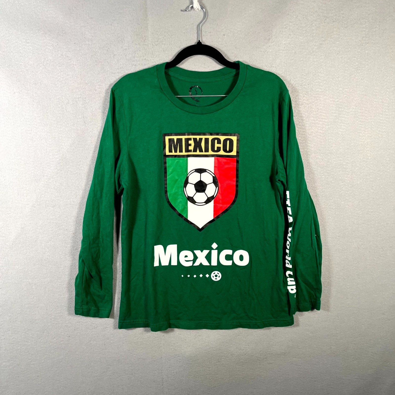 Fifa World Qatar 2022 Mexico National Football Shirt Mens Large Green Cotton