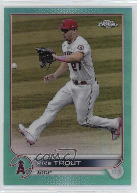 2022 Topps Chrome Aqua Refractor 40/199 Mike Trout #200 2rz