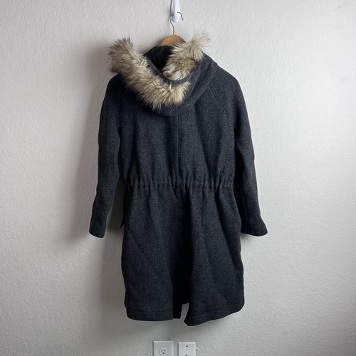 Madewell Vancouver Parka XXS Coal Grey Hood Removable Faux Fur Coat Jacket - Picture 12 of 16