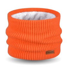 Kids Neck Warmer Winter Gaiters Knitted Infinity Scarf one szie, Orange