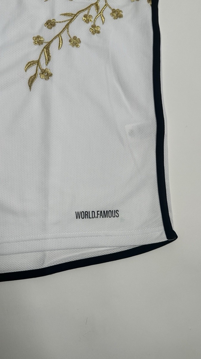 SUPREME FLORAL SOCCER JERSEY White Gold (SZ L) FW25 | eBay