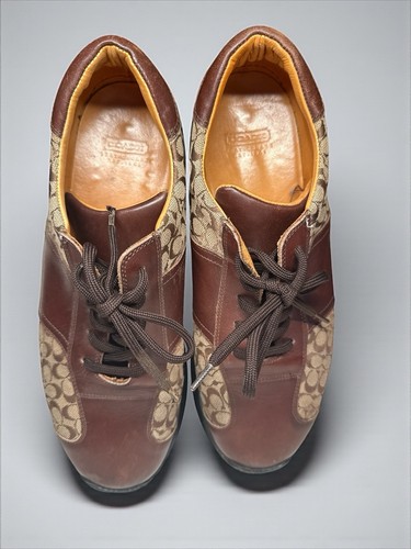 Coach J961 Packard Logo Calf/Micro Shoes Men’s Size 9.5d Made in Italy EUC - Picture 4 of 8