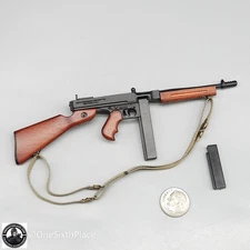 1:6 FacePool WWII US Tank Loader "Coon Ass" Metal Thompson Submachine Gun