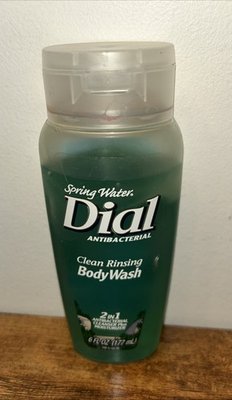 #ad Dial Spring Water Antibacterial 2 in 1 Body Wash 6oz 90% Full Expird $13.49