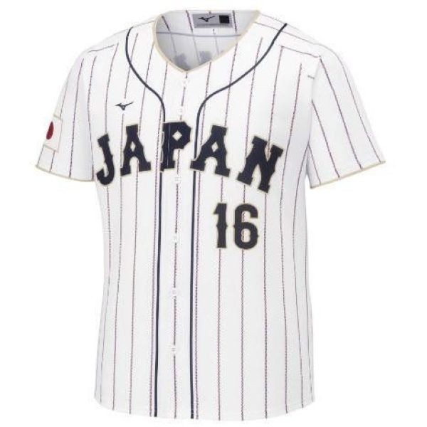 WBC OHTANI 16 JAPAN Tシャツ M Mizuno Mizuno Shohei Ohtani 2023 WBC JAPAN Replica Home Uniform White