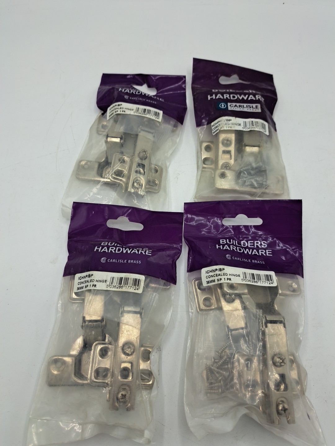 4 Pairs Of Carlisle Concealed Hinge ICHNP/BP 36mm Kitchen Fitting Door Cuberd