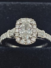 Vera Wang LOVE 0.95ct Diamond Oval Halo Engagement Ring PLATINUM RRP £6.5k, S1