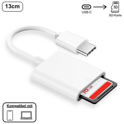 USB-C Speicherkartenleser Kartenleser Handy SD Card Reader USB OTG Typ C NEU