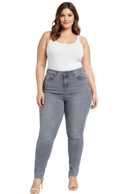Vero Moda Sophia Womens Jeans High Waist Stretch Grey XXL L32 Skinny